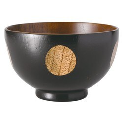 汁椀 手まり 黒 漆加工 B01-14