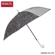 子供用傘 ピーナッツ スヌーピー 50cm ジャンプ式 透明窓付き(1面) お名前ネーム付き スヌーピー 15633