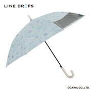 LINEDROPS子供日傘 長傘 50cm 一部透明窓付き ジャンプ式 晴雨兼用 ハート LD-KPS-P8