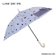 子供用日傘 晴雨兼用LINEDROPS 50cm ジャンプ式 UVカット率99%以上 遮光 遮熱加工 UPF50+ 透明窓付き チェリー 53278 LD-KPS-P9