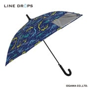 子供用日傘 晴雨兼用LINEDROPS 50cm ジャンプ式 UVカット率99%以上 遮光 遮熱加工 UPF50+ 透明窓付き 恐竜 53279 LD-KPS-P10