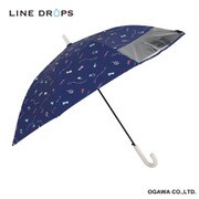 子供用日傘 晴雨兼用LINEDROPS 55cm ジャンプ式 UVカット率99%以上 遮光 遮熱加工 UPF50+ 透明窓付き コスメ 53283 LD-KPS-P14