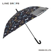 LINEDROPS子供日傘 長傘 55cm 一部透明窓付き ジャンプ式 晴雨兼用 ビーチ LD-KPS-P17