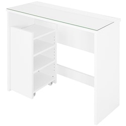 コスメデスク キャスターワゴン付 日本製 ホワイト HMT-35DW