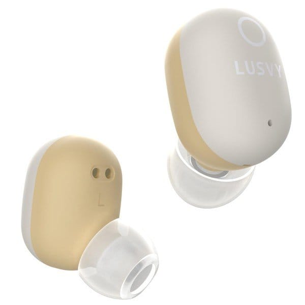 完全ワイヤレスイヤホン LUSVY BEANS Bluetooth対応 ソイベージュ [L102BEANSB]