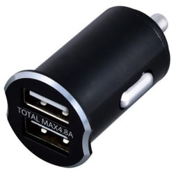 F325 [車内用品 シガーソケット充電器 パワープラグ USB2ポート カーチャージャー DC12/24V 自動識別IC機能搭載]