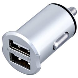 F326 [車内用品 シガーソケット充電器 パワープラグ USB2ポート DC12/24V 自動識別IC機能搭載 スマホ・タブレット用]
