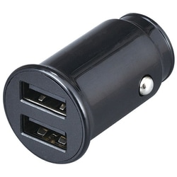 F328 [車内用品 シガーソケットタイプ充電器 DCパワープラグmini A×2 Type-A 2ポート 5V/合計MAX2.4A 12V/24V車用 iPhone Android]