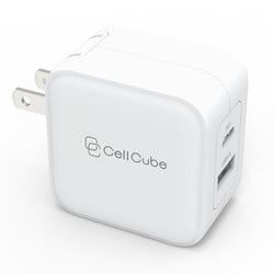 USB急速充電器 2ポートUSB-C Fast Charger （12W＋PD20W） USB PD（パワーデリバリー）対応 32W USB-A×1/USB-C×1 折りたたみ式プラグ ホワイト CCAC07-WH