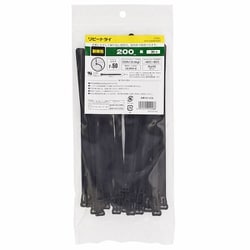 RPT-200W30BK [リピートタイ 耐候性 200mm 30本入 黒]
