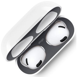AirPods 3 対応 ダストガード メタリック コーティング DUST GUARD ダークグレー EL_AP3DGBSDT_GY