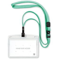 吊り下げ名札 フック式 ソフトヨコ名刺 1枚 ミントグリーン NL-22P-MGN