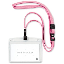 吊り下げ名札 フック式 ソフトヨコ名刺 1枚 フレッシュピンク NL-22P-FPK