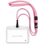 吊り下げ名札 フック式 ソフトヨコ名刺 1枚 フレッシュピンク NL-22P-FPK