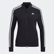AD22SS CC555 TRACK TOPS BK HA0215 J/M [ゴルフジャケット レディース スリーストライプス 長袖フルジップジャケット J/M ブラック]