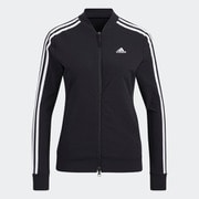 AD22SS CC555 TRACK TOPS BK HA0215 J/XOT [ゴルフジャケット レディース スリーストライプス 長袖フルジップジャケット J/XOT ブラック]