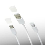 USB Type-C ツインケーブル 1m 保護キャップ付き UKJ-TWTC1M WH