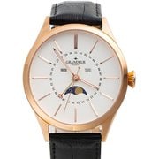 メンズ レザーベルト ムーンフェイズ トリプルカレンダークォーツ GRP011P2