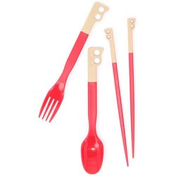 キャンパーカトラリーセット Camper Cutlery Set CH62-1734 B053 Beige/Red [アウトドア カトラリーセット]