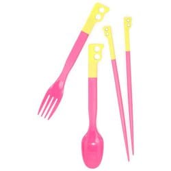 キャンパーカトラリーセット Camper Cutlery Set CH62-1734 M094 Lime/Pink [アウトドア カトラリーセット]