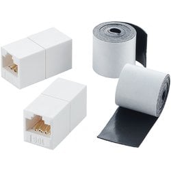LANケーブル 延長コネクタ CAT6A準拠 高速 RJ45 ホワイト LD-VAPFR6A/SET