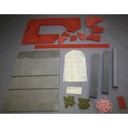 JF343.35C ディティールアップパーツ 1/35 工場外壁C 右側が破壊された外壁 [プラモデル用パーツ]