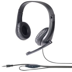 PCヘッドセット 4極接続 抗菌樹脂採用ヘッドバンドタイプ BSHSHCS118BK