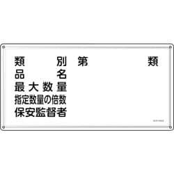 055416 [緑十字 消防・危険物標識 類別・品名・保安監督者 KHY-16SS 300×600mm ステンレス]
