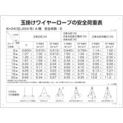 084200 [緑十字 クレーン関係標識 玉掛ワイヤーロープの安全荷重表 KY-200 450×600mm 塩ビ]