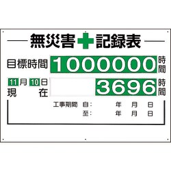 315-01A [無災害記録表（セット）時間]