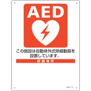 366011 [緑十字 AED設置・誘導標識 設置施設・設置場所○○ AED-11 300×225mm PET]