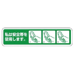 371-53 [安全帯未着用防止ステッカー PPステッカー 26×100 10枚入]