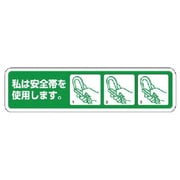 371-53 [安全帯未着用防止ステッカー PPステッカー 26×100 10枚入]