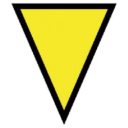 372-54 [マジックテープ付三角旗黄地文字無 ターポリン 300×260]