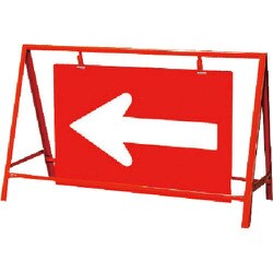 386-31 [バリケード看板←（矢印） 鉄製 本体/800×1200]