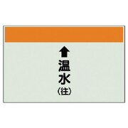 402-13 [配管識別シート（縦管用）↑温水（往）中・ユニシート・250X700]