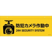 407062 [緑十字 イラスト標識（天井用） 防犯カメラ作動中 CIS-6 B 140×360mm PET]