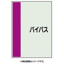 407-61 [配管識別シート 矢印なし 横 バイパス 大]