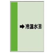 411-08 [配管識別シート横管用→冷温水（還）大・ユニシート・1000X250]