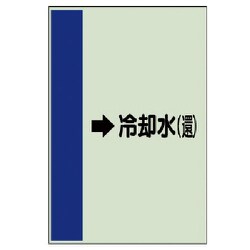 412-20 [配管識別シート（横管用）→冷却水（還）中・ユニシート・700X250]