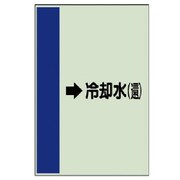 412-20 [配管識別シート（横管用）→冷却水（還）中・ユニシート・700X250]
