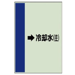 412-21 [配管識別シート（横管用）→冷却水（往）中・ユニシート・700X250]