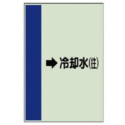 412-21 [配管識別シート（横管用）→冷却水（往）中・ユニシート・700X250]