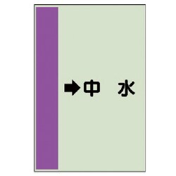 412-38 [配管識別シート（横管用） →中水 （中）・ユニシート・700X250]