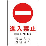 802-907 [4カ国語標識 平板タイプ進入禁止]
