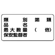 828-54 [危険物標識（横型）類別・品名最大数量 鉄板（明治山）・300X600]