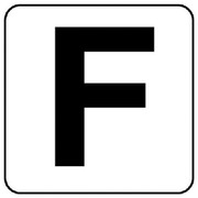845-81F [アルファベット表示ステッカーF 5枚組 （中） 100×100]