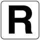845-81R [アルファベット表示ステッカーR 5枚組 （中） 100×100]