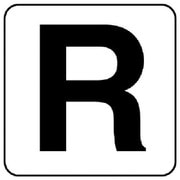 845-81R [アルファベット表示ステッカーR 5枚組 （中） 100×100]