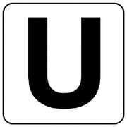 845-81U [アルファベット表示ステッカーU 5枚組 （中） 100×100]
